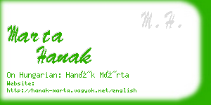 marta hanak business card